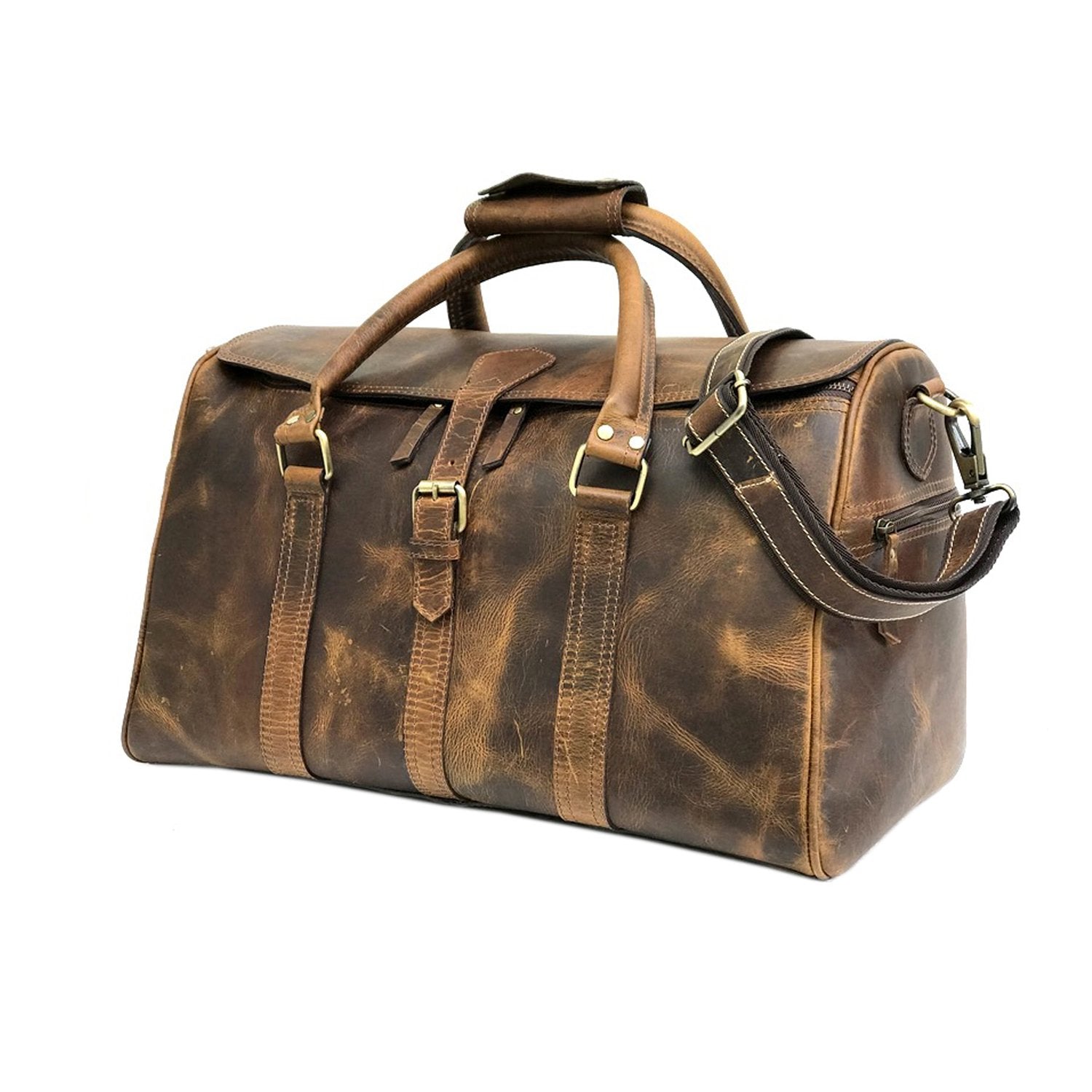 Camelide Hunter Brown Leather Weekender Bag