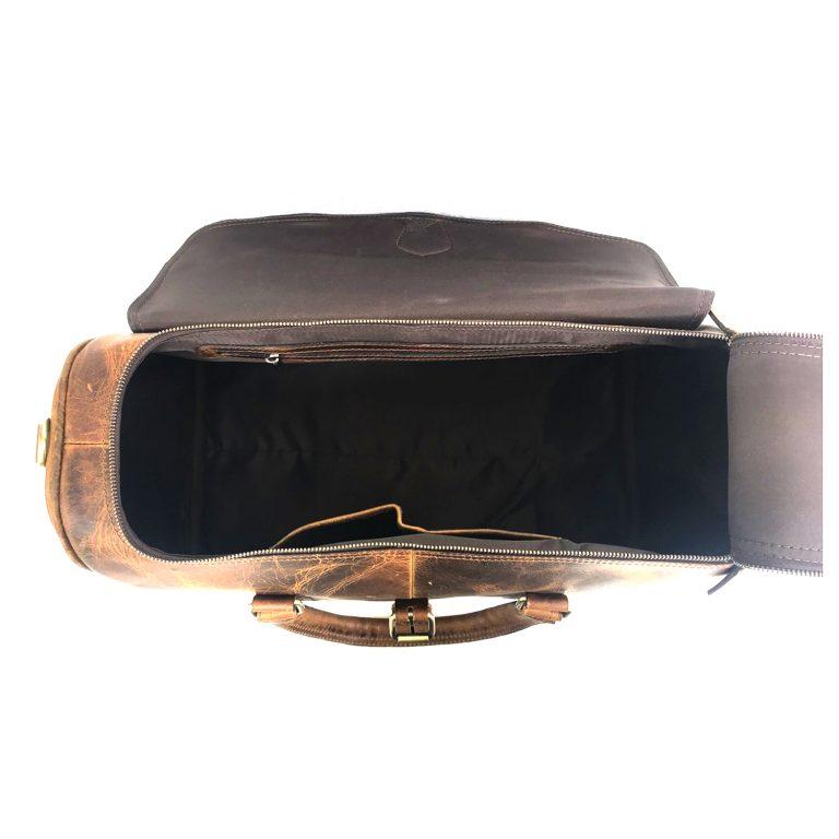 Camelide Hunter Brown Leather Weekender Bag