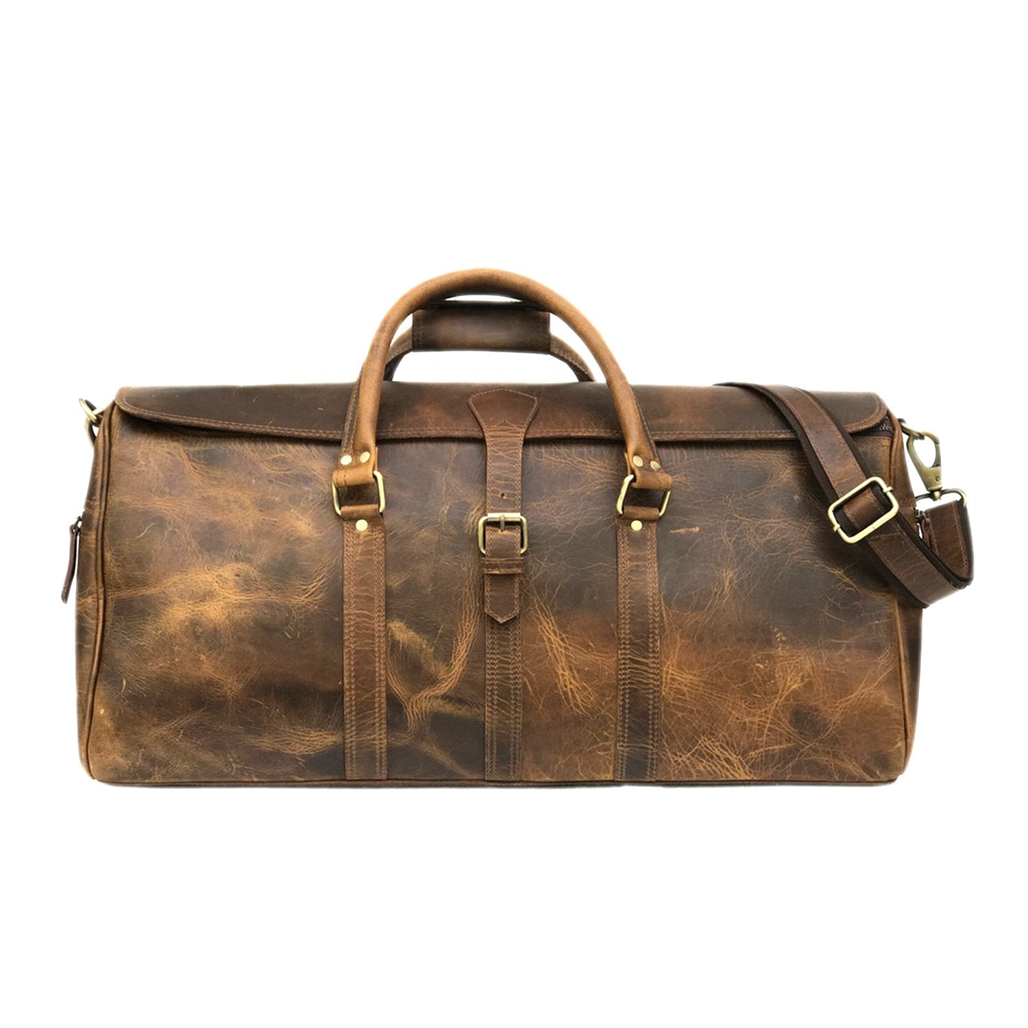 Camelide Hunter Brown Leather Weekender Bag