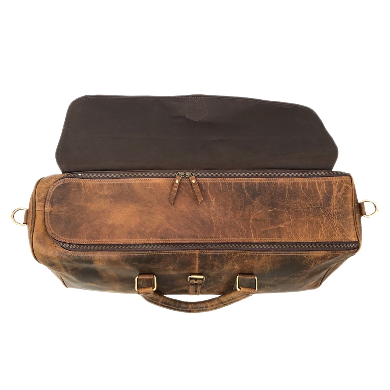 Camelide Hunter Brown Leather Weekender Bag