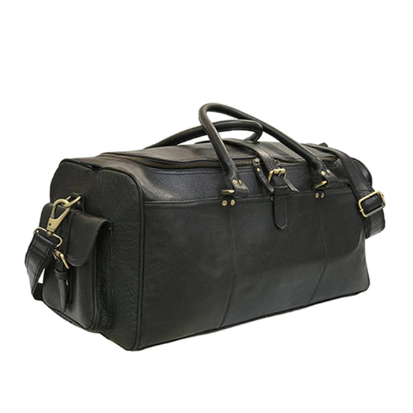Soft Genuine Leather Duffle Bag Black Camelide