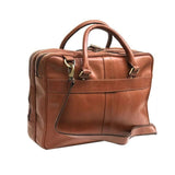 Men Genuine Leather Laptop Bag Brown