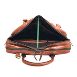 Men Genuine Leather Laptop Bag Brown