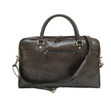 Men Genuine Leather Laptop Bag Coffee Brown