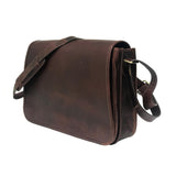 Men Genuine Leather Messenger Bag Brown