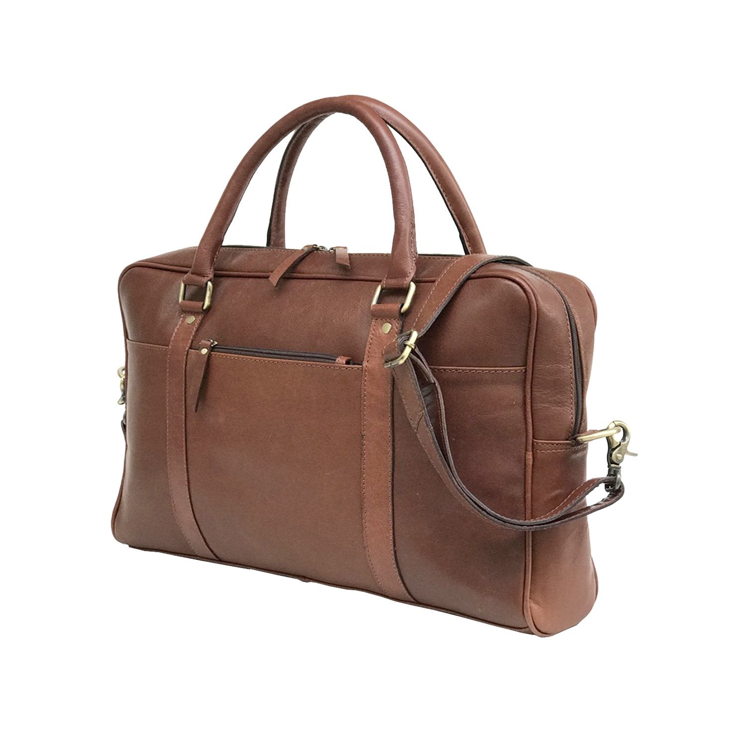 Men Genuine Leather Laptop Bag Brown