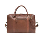 Men Genuine Leather Laptop Bag Brown