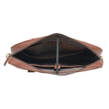 Men Genuine Leather Laptop Bag Brown