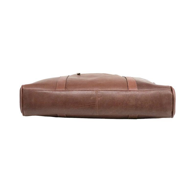 Men Genuine Leather Laptop Bag Brown
