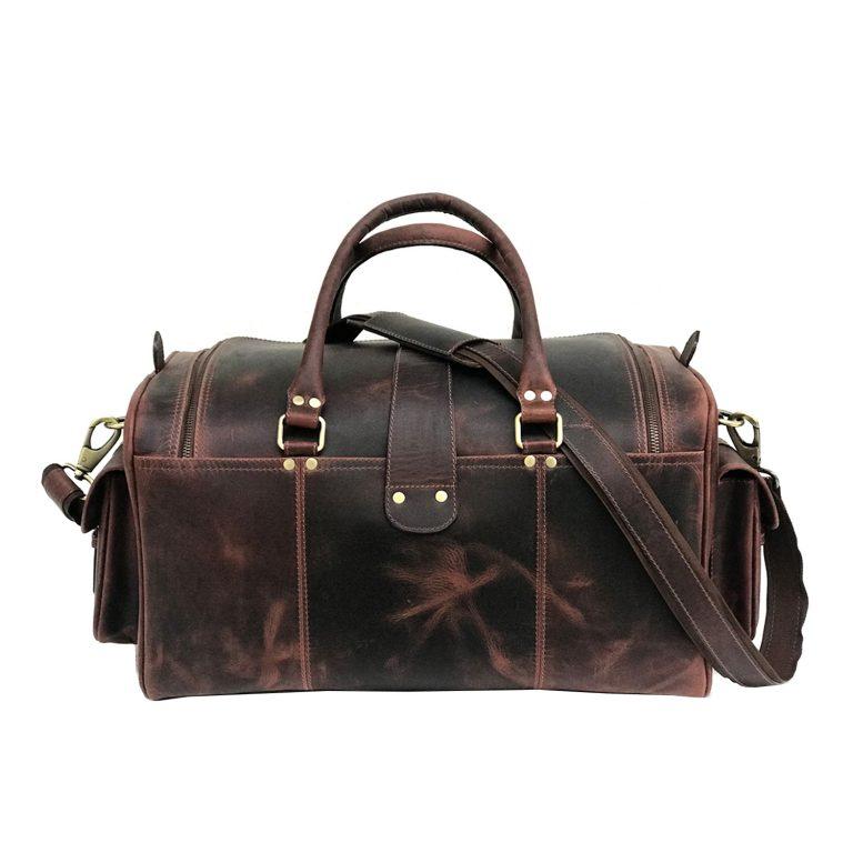 Camelide Dark Brown Hunter Leather Weekend Bag