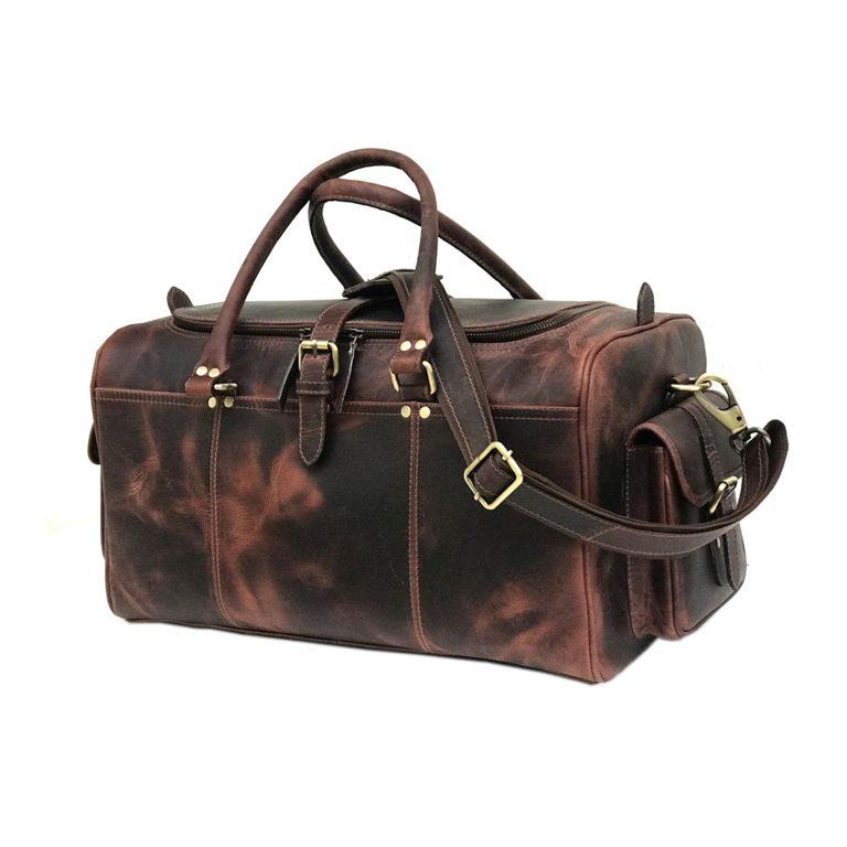 Camelide Dark Brown Hunter Leather Weekend Bag