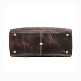 Genuine Leather Duffle Bag Dark Brown