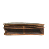Men Genuine Wax Messenger Bag Brown