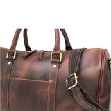 Genuine Hunter Brown Leather Gym Bag