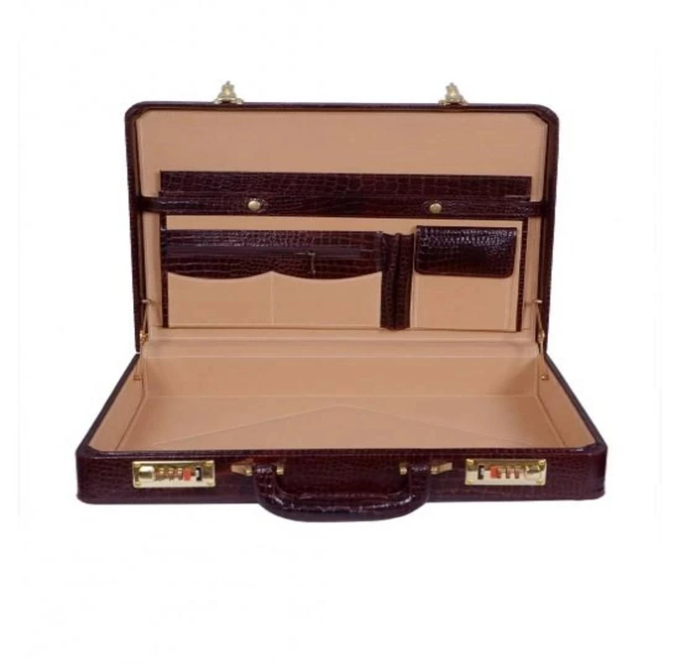 Heritage Ben Nevis Lid Over Attache Case with Multi Pockets, Crocodile Print