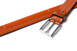 Men's Embossed Leather Belt Tan