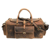 Light Brown 24 inch Leather Weekender Bag