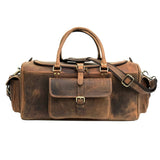 Light Brown 24 inch Leather Weekender Bag