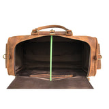 Light Brown 24 inch Leather Weekender Bag