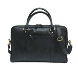 Men Genuine Leather Laptop Bag Matt Black