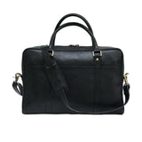 Men Genuine Leather Laptop Bag Matt Black