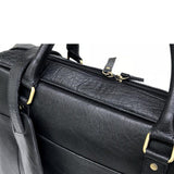 Men Genuine Leather Laptop Bag Matt Black