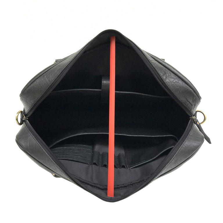 Men Genuine Leather Laptop Bag Matt Black