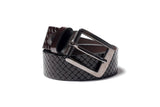 Men's Braid Emboss Leather Belt Brown 1