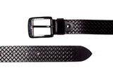 Men's Braid Emboss Leather Belt Brown 3