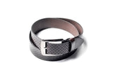 Men's Braid Emboss Leather Belt Brown