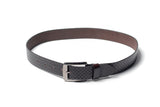 Men's Braid Emboss Leather Belt Brown 4