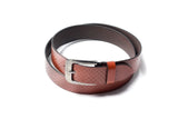 Men's Braid Emboss Leather Belt Tan