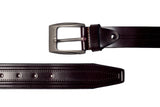 Men's Creased Dress Leather Belt Brown 2