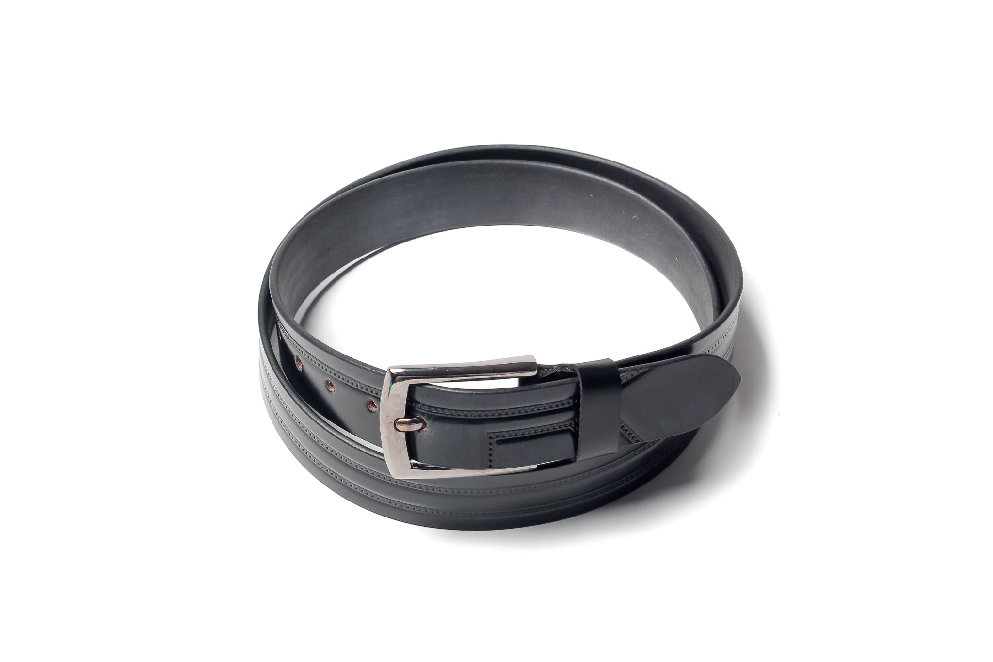 Men's Embossed Leather Belt Black