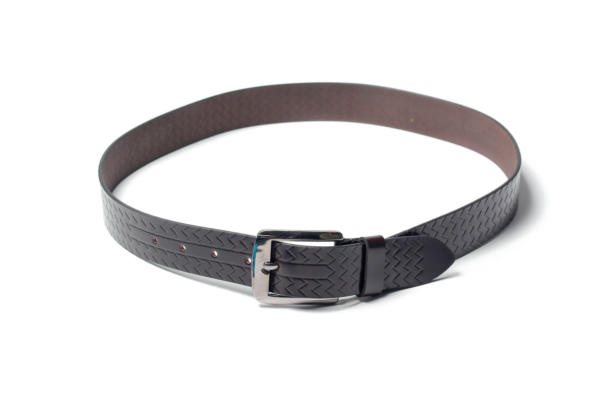 Men's Palladium Lines Leather Belt Brown 3