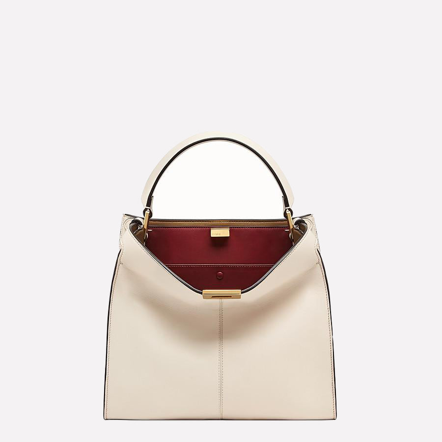 Camelide Women's Lite Leather Zip Top Tote White