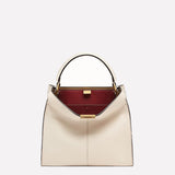 Camelide Women's Lite Leather Zip Top Tote White