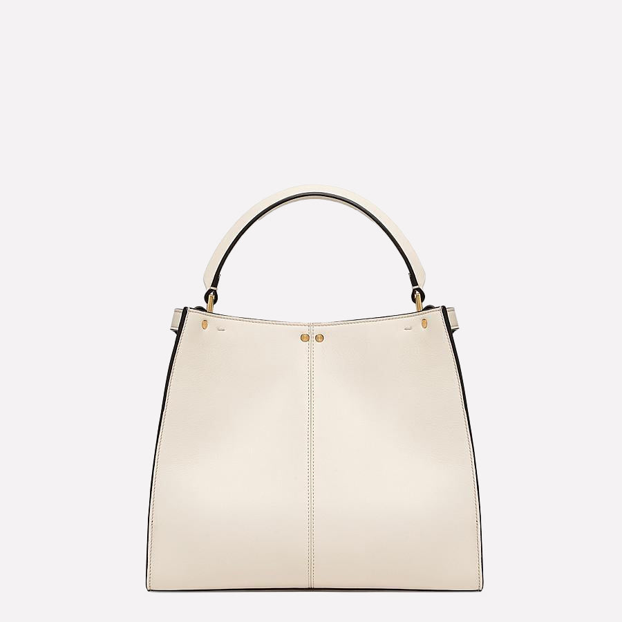 Camelide Women's Lite Leather Zip Top Tote White