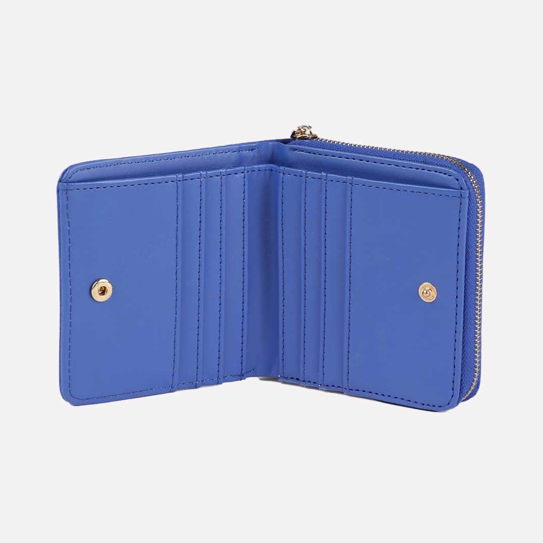 Women Blue Two Fold Card Case