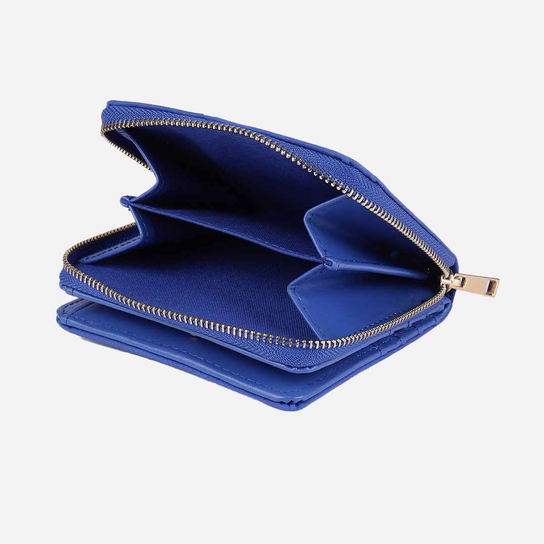 Women Blue Two Fold Card Case