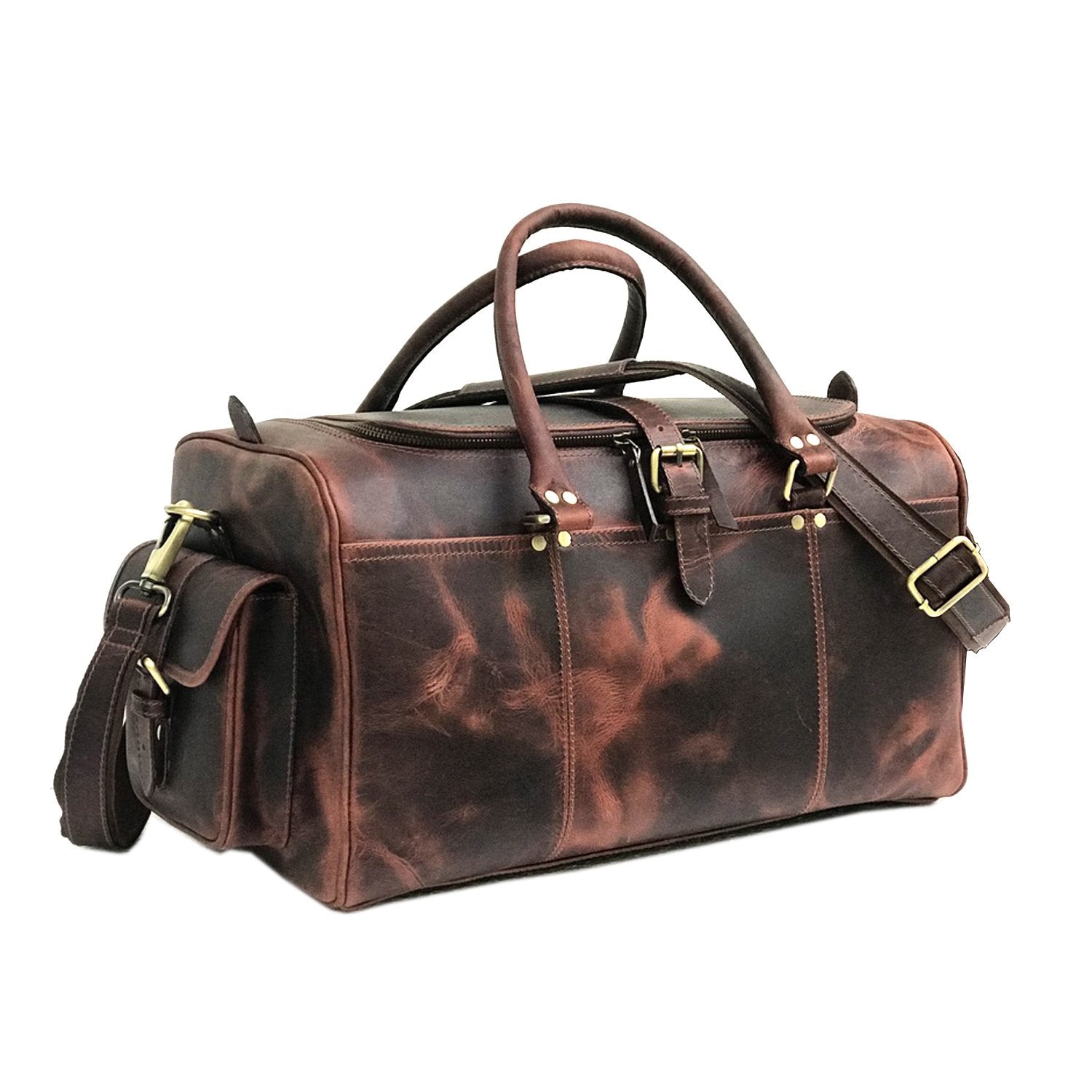 Camelide Dark Brown Hunter Leather Weekend Bag