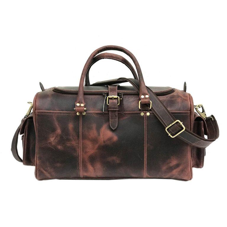 Camelide Dark Brown Hunter Leather Weekend Bag