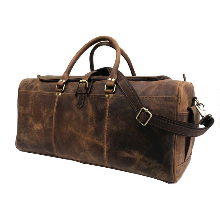 Hanoverian Brown Genuine Leather Weekend Bag