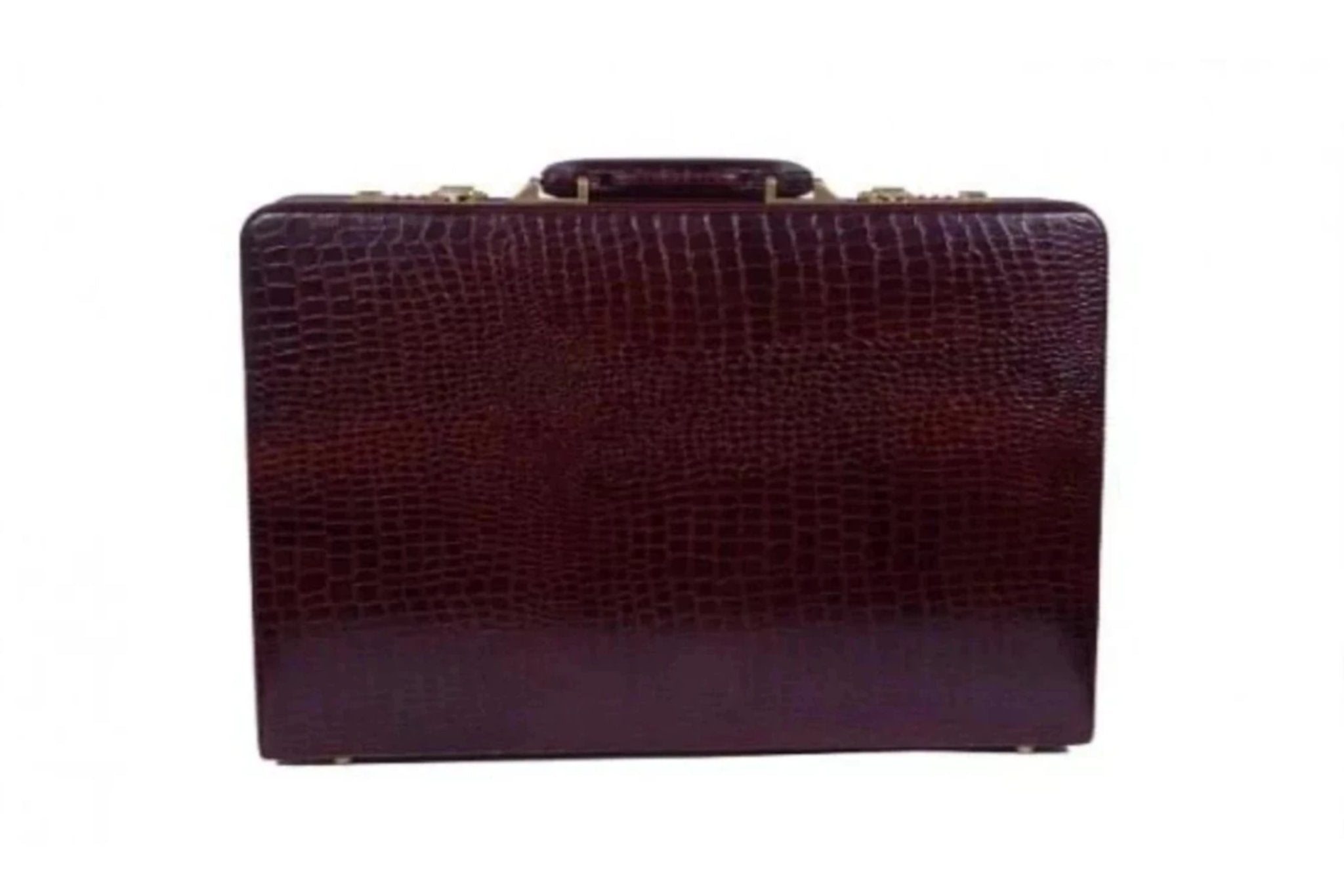 Heritage Ben Nevis Lid Over Attache Case with Multi Pockets, Crocodile Print