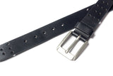 Men's Perforated Leather Belt Black