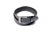 Men's Braid Emboss Leather Belt Black