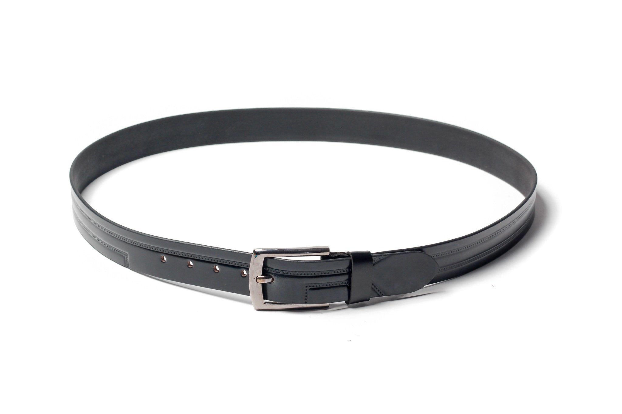 Men's Embossed Leather Belt Black 5