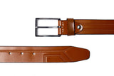 Men's Embossed Leather Belt Tan 3