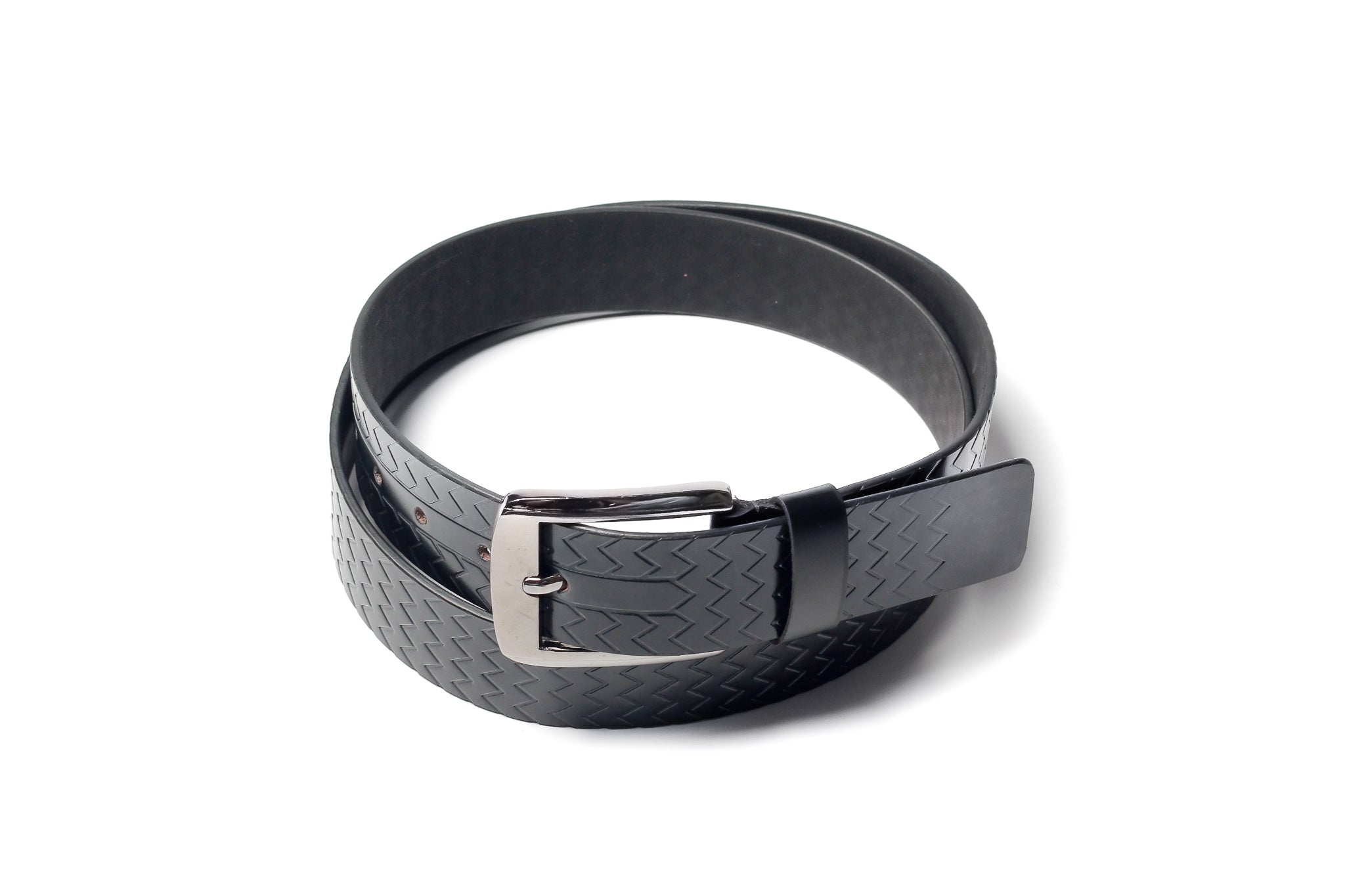 Men's Palladium Lines Leather Belt Black