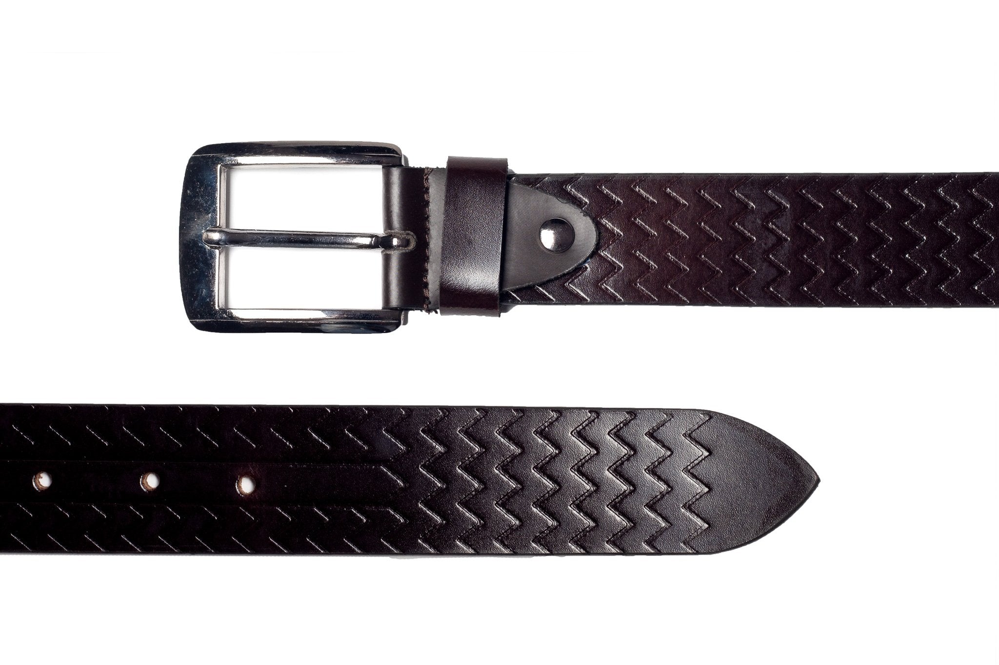 Men's Palladium Lines Leather Belt Brown 2